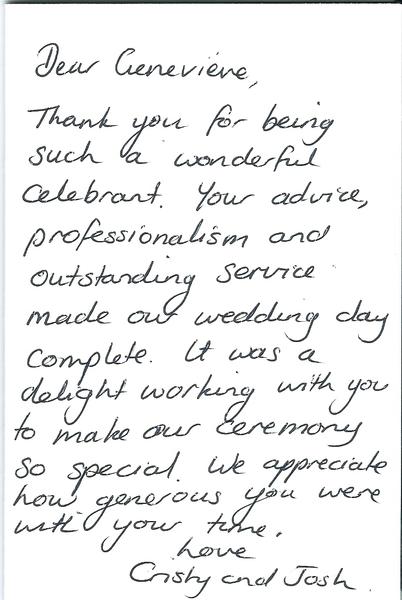 Genevieve Stout: Marriage Celebrant