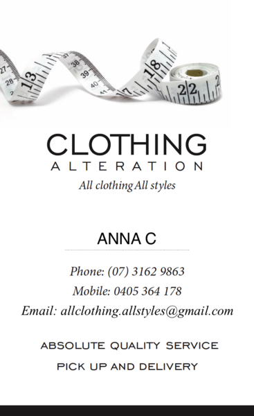 Clothing Alteration All Clothing All Styles