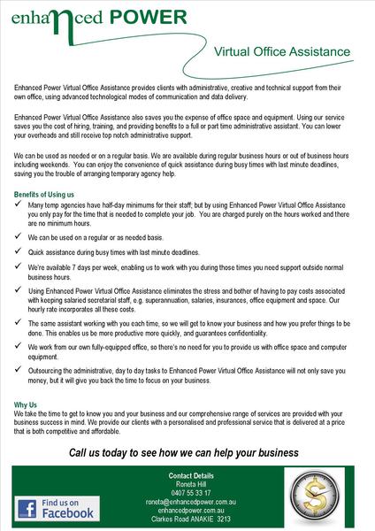 Enhanced Power Virtual Office Assistance