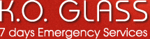 K O Glass logo