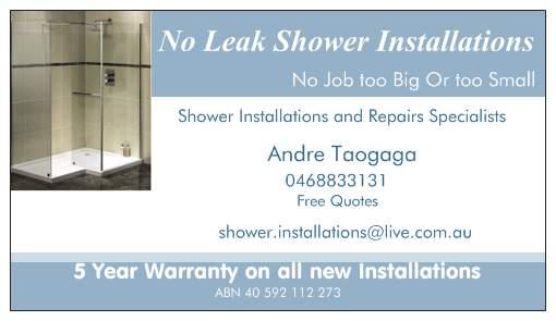 No Leak Shower Installations: Brisbane