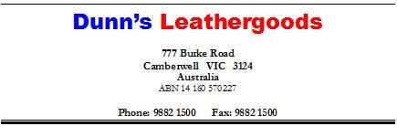 Dunn's Leathergoods logo