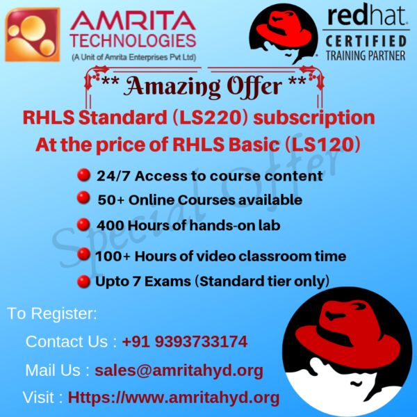 Special Offer on Red Hat Learning Subscription at Amrita Technologies